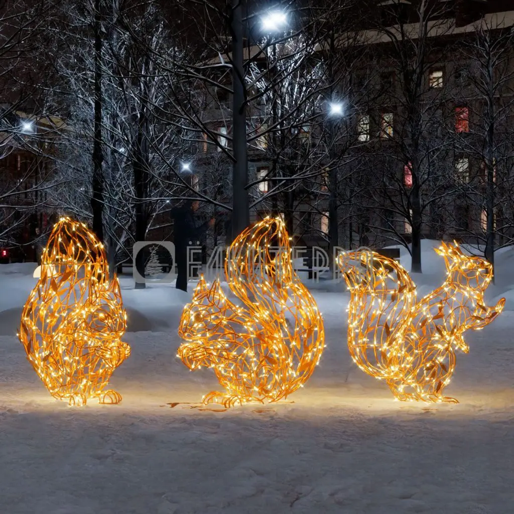 Набор световых новогодних фигур Белки